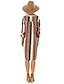 economico Vestiti casual-Per donna Vestito tubino Giallo Manica lunga Color Block Colletto Elegante S M L XL XXL