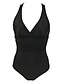 cheap One-Pieces-Women&#039;s Swimwear One Piece Swimsuit Black Fuchsia Halter Bathing Suits / Padded Bras