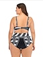 cheap Plus Size Swimwear-Women&#039;s Swimwear Bikini Normal Swimsuit Color Block Black Bathing Suits
