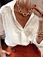 abordables Tops &amp; Blouses-Mujer Blusa Camisa Un Color Manga Larga Cuello Camisero Tops Top básico Blanco