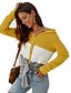 billige Sweaters &amp; Cardigans-Dame Bluse Fargeblokk Med hette Daglig Langermet Topper Blå Svart Brun