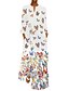 abordables Vestidos Maxi-Mujer Vestido de cambio Vestido largo maxi Amarillo Rosa Blanco Azul claro Manga Larga Mariposa Otoño Primavera Joya caliente Corte Ancho S M L XL XXL 3XL 4XL 5XL