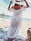 abordables Cover-Ups-Mujer Bañadores Tapadera Normal Traje de baño Color sólido Blanco Trajes de baño