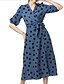cheap Elegant Dresses-Women&#039;s Sheath Dress Blue White Black Beige Half Sleeve Polka Dot V Neck S M L XL XXL