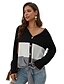 abordables Sweaters &amp; Cardigans-Chemisier Femme Bloc de couleur Taille EU / US Capuche Manches Longues du quotidien Standard Polyester