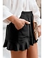 abordables Bottoms-Mujer Básico Bermudas Clásico Pantalones Microelástico Color sólido Lino Alta cintura Verde Trébol Negro Caqui S M L XL