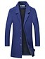 baratos Sale-Sobretudo masculino casaco de inverno negócios casual queda roupas de lã vestuário básico de cor sólida gola agasalho único
