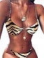 abordables Bikini-Mujer Bañadores Bikini Traje de baño Geométrico Blanco Negro Color Camello Caqui Rojo Talla Grande Bañadores Trajes de baño
