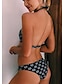 abordables Bikini-Mujer Bikini Tankini Traje de baño Estampado Geométrico Negro Bañadores Cabestro Trajes de baño