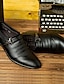 abordables Zapatos de hombre-Hombre Zapatos de taco bajo y Slip-On Zapatos formales Zapatos De Vestir Negocios Casual Diario Oficina y carrera Cuero Sintético Botines / Hasta el Tobillo Morrón Oscuro Negro Primavera verano Otoño