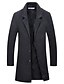 baratos Sale-Sobretudo masculino casaco de inverno negócios casual queda roupas de lã vestuário básico de cor sólida gola agasalho único