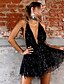 cheap Boho Dresses-Women&#039;s Sheath Dress Black Beige Sleeveless Solid Colored Deep V Elegant Slim S M L XL