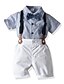 preiswerte Polos-Baby Jungen Chinoiserie Boho Baumwolle Gestreift Kurz Kurzarm Kleidungsset Leicht Blau