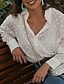 cheap Tops &amp; Blouses-Women&#039;s Blouse Shirt Solid Colored Long Sleeve Shirt Collar Tops Basic Top White