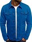 preiswerte Sale-Herren Jacke Täglich Standard Mantel Schlank Jacken Langarm Einfarbig Blau Fuchsie Grün