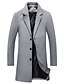 billige Sale-mænds overfrakke vinterfrakke business afslappet efterår uldtøj beklædning basic ensfarvet standkrave enkeltradet overtøj