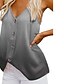 billige Dametøj-Dame Bluse Skjorte Ensfarvet V-hals Toppe Blå Rosa Grøn