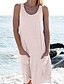cheap Casual Dresses-Women&#039;s Shift Dress White Black Pink Fuchsia Royal Blue Beige Light Blue Sleeveless Solid Color Round Neck S M L XL XXL 3XL