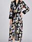 cheap Pajamas-Women&#039;s Polyester Normal Deep V Robes Gown Pajamas Print / Feathers