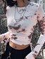 cheap Sweaters &amp; Cardigans-Women&#039;s T shirt Color Block Round Neck Daily Long Sleeve Tops White Pink