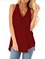 abordables Tops &amp; Blouses-Mujer Camiseta sin mangas Color sólido Escote Redondo Tops Azul Piscina Blanco Rosa