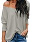 cheap Sweaters &amp; Cardigans-Women&#039;s T shirt Plain Solid Colored V Neck Tops Loose White Black Khaki
