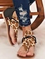 billige Sandals-Dame Sandaler Flade sandaler Dyreprint Daglig Leopard Slange Flade hæle Åben Tå Klassisk Ruskind Lynlås Sort / Hvid Lysebrun Leopard