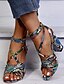 cheap Sandals-Women&#039;s Sandals Animal Print Heel Sandals Chunky Heel Peep Toe Classic Daily PU Snake Rainbow