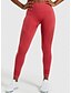abordables Leggings-Mujer Deportivo Pantalones de Deporte Pantalones Color sólido Media cintura Delgado Negro Morado Rosa Verde Claro Rojo S M L