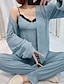 abordables Pyjamas-Femme Spandex / Mélange polyester / coton Normal V Profond Ultra Sexy Pyjamas Rayé / du quotidien / Printemps été / Automne hiver