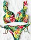 cheap Tankini-Women&#039;s Tankini Swimsuit Floral Yellow Swimwear Bathing Suits