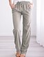 cheap Pants-Women&#039;s Pants Trousers Straight Blue Wine Khaki Casual Mid Waist Pocket Office Daily Full Length Solid Colored Lightweight S M L XL XXL / Loose Fit
