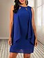 cheap Elegant Dresses-Women&#039;s Sheath Dress Short Mini Dress Sleeveless Solid Colored Navy Blue S M L XL XXL 3XL 4XL 5XL
