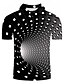 preiswerte Polos-Herren Golfhemd Tennishemd Grafik 3D Kragen Hemdkragen Übergröße Täglich Ausgehen Kurzarm Oberteile Strassenmode Übertrieben Schwarz