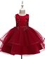 preiswerte Kleider für Mädchen-Mädchen&#039; Ärmellos Einfarbig 3D-gedruckte Grafik Kleider Aktiv Süß Knielang Baumwolle Polyester Kleid kinderkleidung Schlank Bestickt