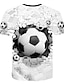 baratos Camisetas Para Meninos-Infantil Para Meninos Camisa Camiseta Manga Curta Estampa Colorida Geométrica 3D Estampado Branco Crianças Blusas Verão Básico Moda de Rua
