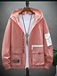 cheap Men&#039;s Jewelry-Men&#039;s Jacket Daily Regular Coat Hooded Regular Fit Jacket Long Sleeve Color Block Blue White Pink