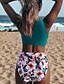 abordables Tankini-Mujer Bañadores Bikini Normal Traje de baño Floral Negro Trajes de baño