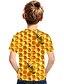 billige T-skjorter og skjorter til gutter-Gutt 3D Fargeblokk 3D Print T skjorte Kortermet 3D-utskrift Sommer Sport Gatemote Grunnleggende Polyester Rayon Barn 3-12 år utendørs Daglig Innendørs