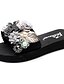 preiswerte Women&#039;s Slippers &amp; Flip-Flops-Damen Hausschuhe &amp; Flip-Flops Boho Täglich Party &amp; Abend Einfarbig Sommer Imitationsperle Satinblume Spitze Flacher Absatz Offene Spitze Klassisch Brautkleider schlicht Wanderschuhe Polyester