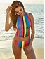 cheap Tankini-Women&#039;s Swimwear Tankini Swimsuit Rainbow Rainbow Swimwear Bathing Suits