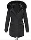 cheap Down&amp; Parkas-Women&#039;s Padded Long Coat Regular Fit Jacket Solid Colored Black Red