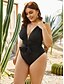 cheap Plus Size Swimwear-Women&#039;s Swimwear One Piece Swimsuit Black Plus Size Swimwear Bathing Suits / Padded Bras