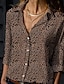 cheap Tops &amp; Blouses-Women&#039;s Blouse Shirt Leopard Cheetah Print Shirt Collar Tops White Black Red