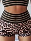 cheap Leggings-Women&#039;s Basic Legging Leopard Print Mid Waist Brown S M L
