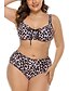 cheap Tankini-Women&#039;s Swimwear Tankini Swimsuit Bow Print Leopard Black Plus Size Swimwear Halter Bathing Suits / Padded Bras