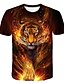 cheap Boys&#039; Tees &amp; Blouses-Boys 3D Animal Tiger T shirt Short Sleeve 3D Print Summer Streetwear Cool Polyester Kids 3-12 Years School Outdoor Daily