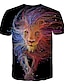 cheap Boys&#039; Tees &amp; Blouses-Kids Boys&#039; T shirt Tee Short Sleeve Lion Rainbow Color Block 3D Print Rainbow Children Tops Summer Basic Streetwear