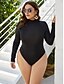 cheap Plus Size Swimwear-Women&#039;s One Piece Swimsuit Black Plus Size Swimwear Bathing Suits
