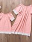 cheap New Arrivals-Mommy and Me Clothing Set Color Block Pink Matching Outfits